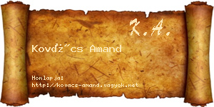 Kovács Amand névjegykártya